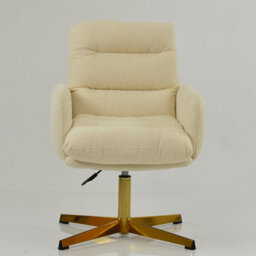 Lakeland Furniture Katarni Cream Boucle Gold Base Office Chair - thumbnail 3