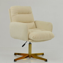 Lakeland Furniture Katarni Cream Boucle Gold Base Office Chair - thumbnail 4