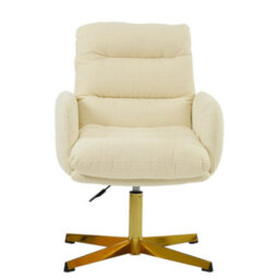 Lakeland Furniture Katarni Cream Boucle Gold Base Office Chair