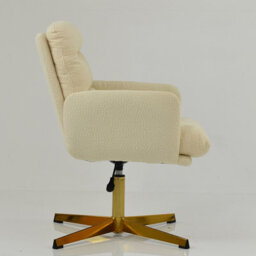 Lakeland Furniture Katarni Cream Boucle Gold Base Office Chair - thumbnail 5
