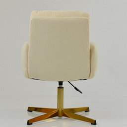 Lakeland Furniture Katarni Cream Boucle Gold Base Office Chair - thumbnail 6