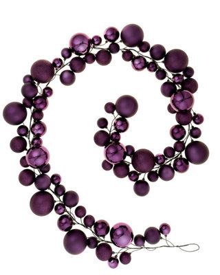 Werchristmas Purple Christmas Bauble Garland 9 Ft Decoration - image 1