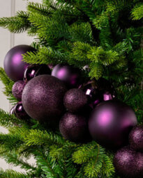 Werchristmas Purple Christmas Bauble Garland 9 Ft Decoration - thumbnail 3