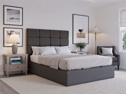 Snuggle Beds Hayden Ottoman Bed Frame - Grey - Double - thumbnail 2