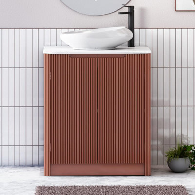 Royal Bathrooms Avenza 700mm Terracotta Clay Floor Standing Bathroom Vanity Unit 2 Door With Nova Basin - image 1