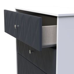 Genoa Ready Assembled Matt Indigo & White No Effect 4 Drawer Deep Chest (H)1063mm (W)766mm (D)395mm - thumbnail 4