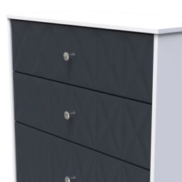 Genoa Ready Assembled Matt Indigo & White No Effect 4 Drawer Deep Chest (H)1063mm (W)766mm (D)395mm - thumbnail 3