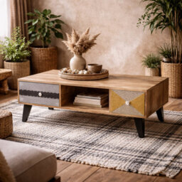 Wyld Haus Kokkola 4-Drawer Reclaimed Wood Coffee Table - thumbnail 1