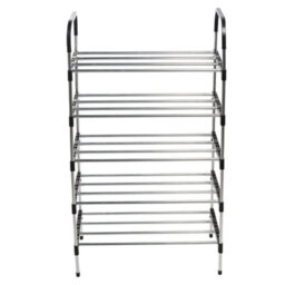 Living And Home 5 Tiers Black Freestanding Shoe Rack Shoe Storage Organizer Shelf Space Saving Display Shelves - thumbnail 6