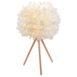 Living And Home E27 Fabric Lampshade Wooden Tripod Base Table Lamp Fixtures Decor - Warm Light - thumbnail 4
