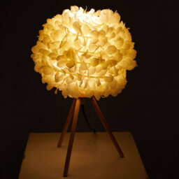 Living And Home E27 Fabric Lampshade Wooden Tripod Base Table Lamp Fixtures Decor - Warm Light - thumbnail 3