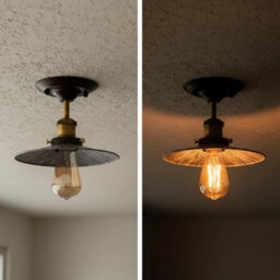 Vintage Ceiling Light Semi Flush Mount Brushed Silver Ceiling Light Fixture Metal Lampshade With E27 Holder For Living Room - thumbnail 5