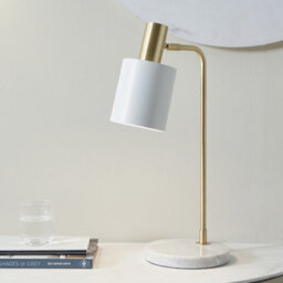 Pacific Lifestyle Set Of 2 Biba Marble Footed White And Gold Table Lamp - thumbnail 4