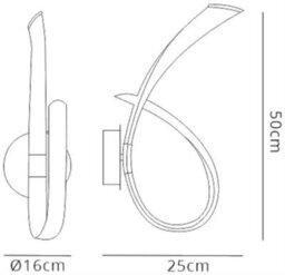 Luminosa Lighting Luminosa Armonia Wall Lamp Loop, Dimmable, 18W Led, 3000K, 1350Lm, Titanium, Frosted Acrylic - thumbnail 2