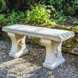 Oakleystone Northern Cute Straight Garden Bench Stone Cast Garden Statue