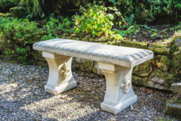Oakleystone Northern Cute Straight Garden Bench Stone Cast Garden Statue - thumbnail 6