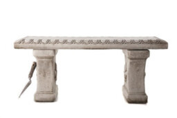 Oakleystone Northern Cute Straight Garden Bench Stone Cast Garden Statue - thumbnail 5