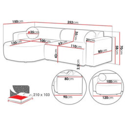 Compact Nicelo Beige Corner Sofa Bed Functional Design With Bedding Compartment - thumbnail 7