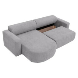 Compact Nicelo Beige Corner Sofa Bed Functional Design With Bedding Compartment - thumbnail 4