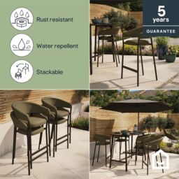 GoodHome Lucala Green Metal Armchair - thumbnail 9