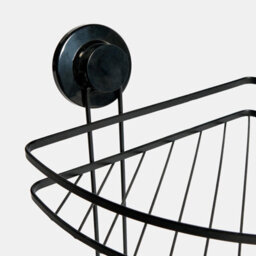 Ohs 2 Tier Suction Shower Caddy Bathroom Corner Wall Shelf - Black - thumbnail 6