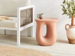 Beliani Side Table Idro 42 Cm 28 Cm Orange - thumbnail 2