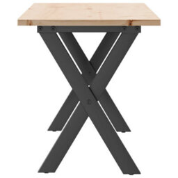 Berkfield Coffee Table X-Frame 110X40X45 Cm Solid Wood Pine And Steel - thumbnail 5