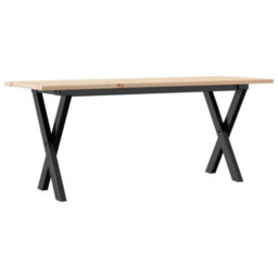 Berkfield Coffee Table X-Frame 110X40X45 Cm Solid Wood Pine And Steel - thumbnail 6