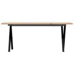 Berkfield Coffee Table X-Frame 110X40X45 Cm Solid Wood Pine And Steel - thumbnail 4