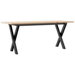 Berkfield Coffee Table X-Frame 110X40X45 Cm Solid Wood Pine And Steel - thumbnail 2
