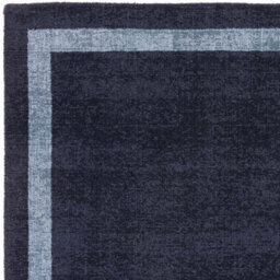 Blue Plain Handmade Bordered 7mm Thick Stain-Resistant Rug For Bedroom, & Dining Room, Wool Area Rug-120Cm X 170Cm - thumbnail 3