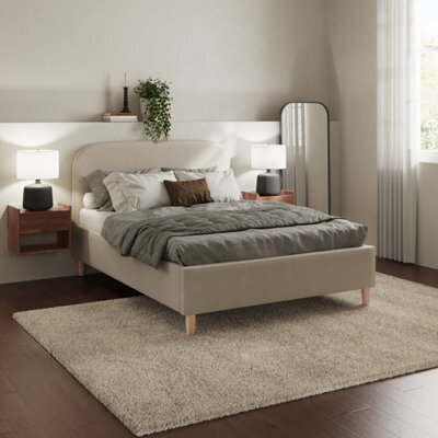 Gfw Florence Boucle Ottoman Storage Bed 135Cm  Natural Stone - image 1