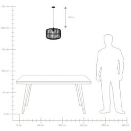 Wyld And Coco Bohonest Pendant Lamp Black Bamboo Cage Shade Adjustable Cable, W32 X D32 X H24Cm - thumbnail 8