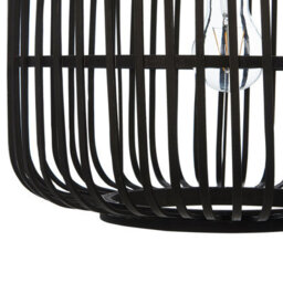 Wyld And Coco Bohonest Pendant Lamp Black Bamboo Cage Shade Adjustable Cable, W32 X D32 X H24Cm - thumbnail 6