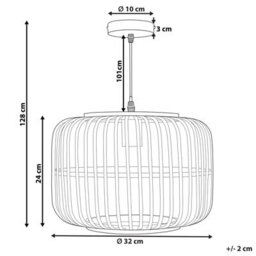 Wyld And Coco Bohonest Pendant Lamp Black Bamboo Cage Shade Adjustable Cable, W32 X D32 X H24Cm - thumbnail 3