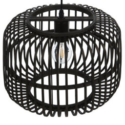 Wyld And Coco Bohonest Pendant Lamp Black Bamboo Cage Shade Adjustable Cable, W32 X D32 X H24Cm - thumbnail 4