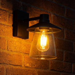 CGC Lighting Cgc Chester Antique Bronze Outdoor Wall Light Lantern With Bell Shape Clear Glass Diffuser E27 Ip54 - thumbnail 4