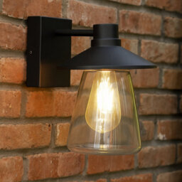 CGC Lighting Cgc Chester Antique Bronze Outdoor Wall Light Lantern With Bell Shape Clear Glass Diffuser E27 Ip54 - thumbnail 3