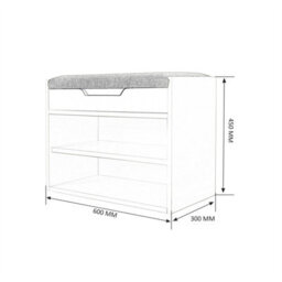 Gr8 Home Wooden Ottoman Shoes Storage Rack Bench Padded Grey Seat Cabinet Cupboard Stand - thumbnail 6