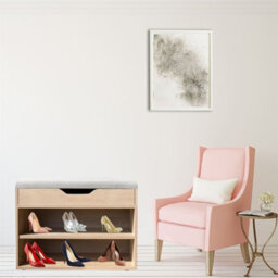 Gr8 Home Wooden Ottoman Shoes Storage Rack Bench Padded Grey Seat Cabinet Cupboard Stand - thumbnail 4