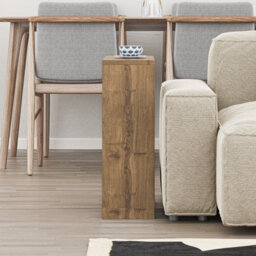 Decortie Simpi Modern Slim End Table Magazine Rack 55Cm Multipurpose Dark Oak Effect Living Room H 60Cm - thumbnail 3