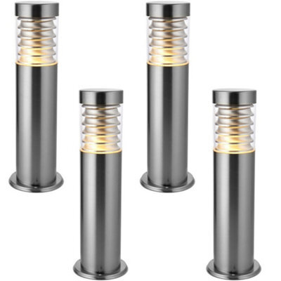 4 Pack Outdoor Ip44 Bollard Light Marine Grade Steel Lamp Post Garden Patio - image 1