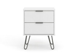 Core Products Augusta Industrial White 2 Drawer Bedside Cabinet H57.0Cm X W45.0Cm X D39.5Cm - thumbnail 2
