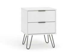 Core Products Augusta Industrial White 2 Drawer Bedside Cabinet H57.0Cm X W45.0Cm X D39.5Cm - thumbnail 3
