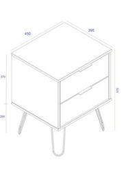 Core Products Augusta Industrial White 2 Drawer Bedside Cabinet H57.0Cm X W45.0Cm X D39.5Cm - thumbnail 7