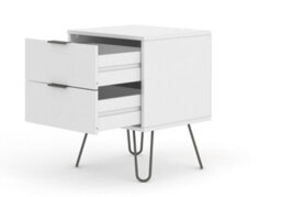 Core Products Augusta Industrial White 2 Drawer Bedside Cabinet H57.0Cm X W45.0Cm X D39.5Cm - thumbnail 4