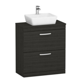 Royal Bathrooms 800mm Hale Black 2 Drawer Free Standing Bathroom Vanity Unit With Basin & Cube Countertop Sink - thumbnail 4