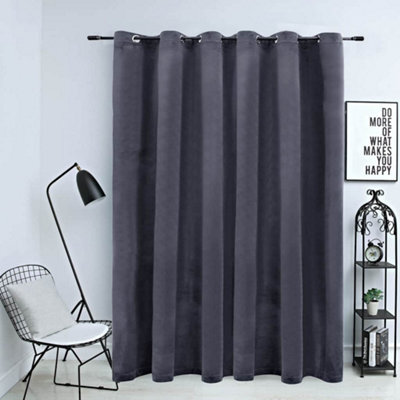 Berkfield Blackout Curtain With Metal Rings Velvet Anthracite 290X245 Cm - image 1