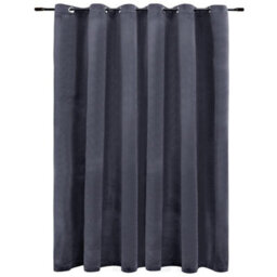Berkfield Blackout Curtain With Metal Rings Velvet Anthracite 290X245 Cm - thumbnail 2