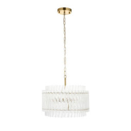 Luminosa Lighting Luminosa Langford Pendant Ceiling Light Brushed Aged Brass Plate & Clear Glass 3 X 7W Led E14 - thumbnail 7